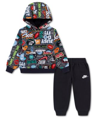 Nike детский комплект из флисового худи и брюк с принтом Lunchbox для мальчиков 2T-5T, 2 предмета