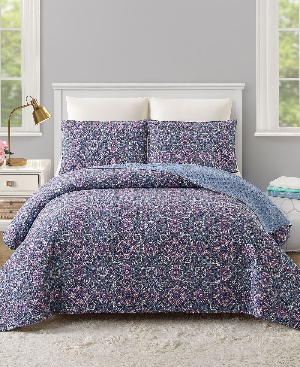 Modern Heirloom двусторонний комплект постельного белья Lavender Florals, 3 предмета, размер Full/Queen