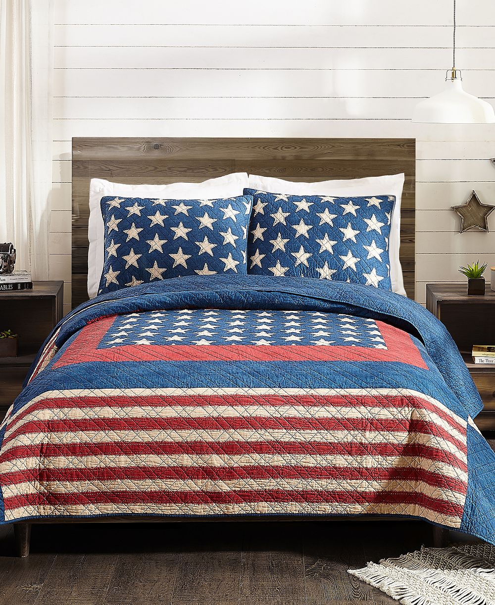 Комплект из 3 одеял Modern Heirloom Americana Patch, размер King
