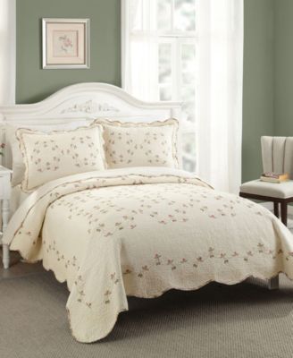 Modern Heirloom Felisa Floral Embroidered 3-Piece Quilt Set, King