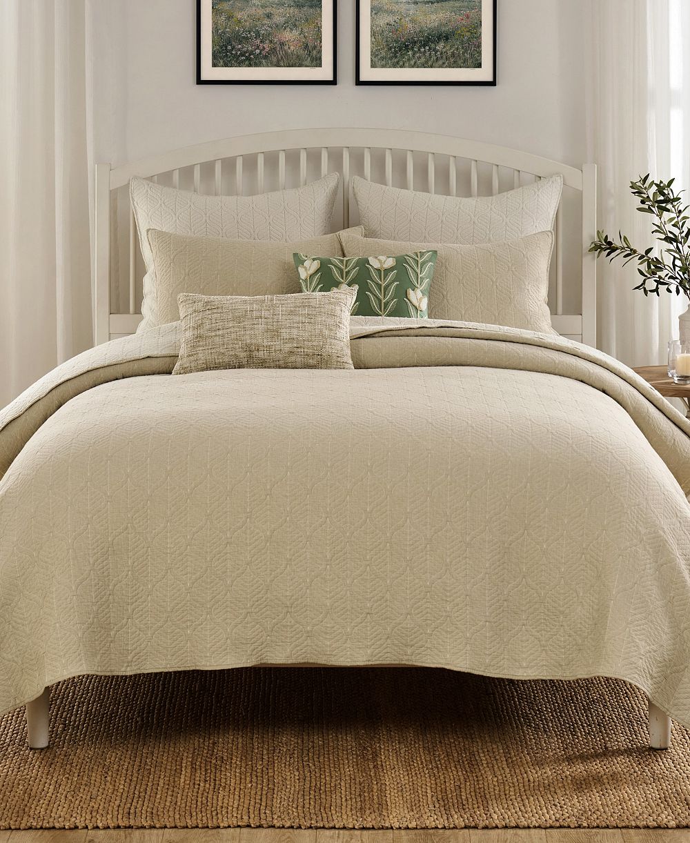 Greenland Home Fashions Harper Jacquard-Woven реверсивный комплект покрывал из 2 предметов, Twin