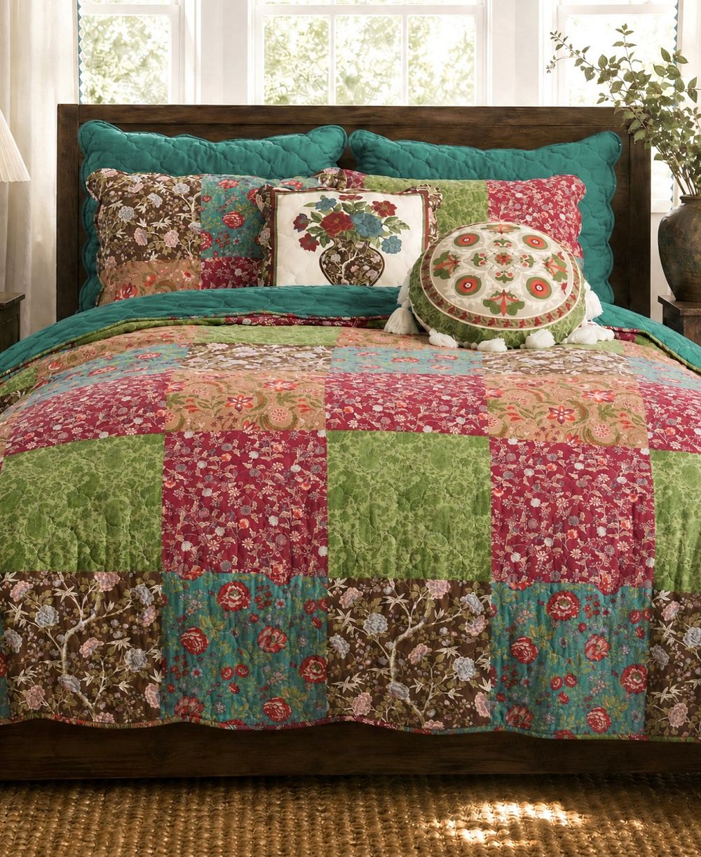 Комплект стеганых одеял Greenland Home Fashions Danica, реверсивный, 3 шт., Full/Queen