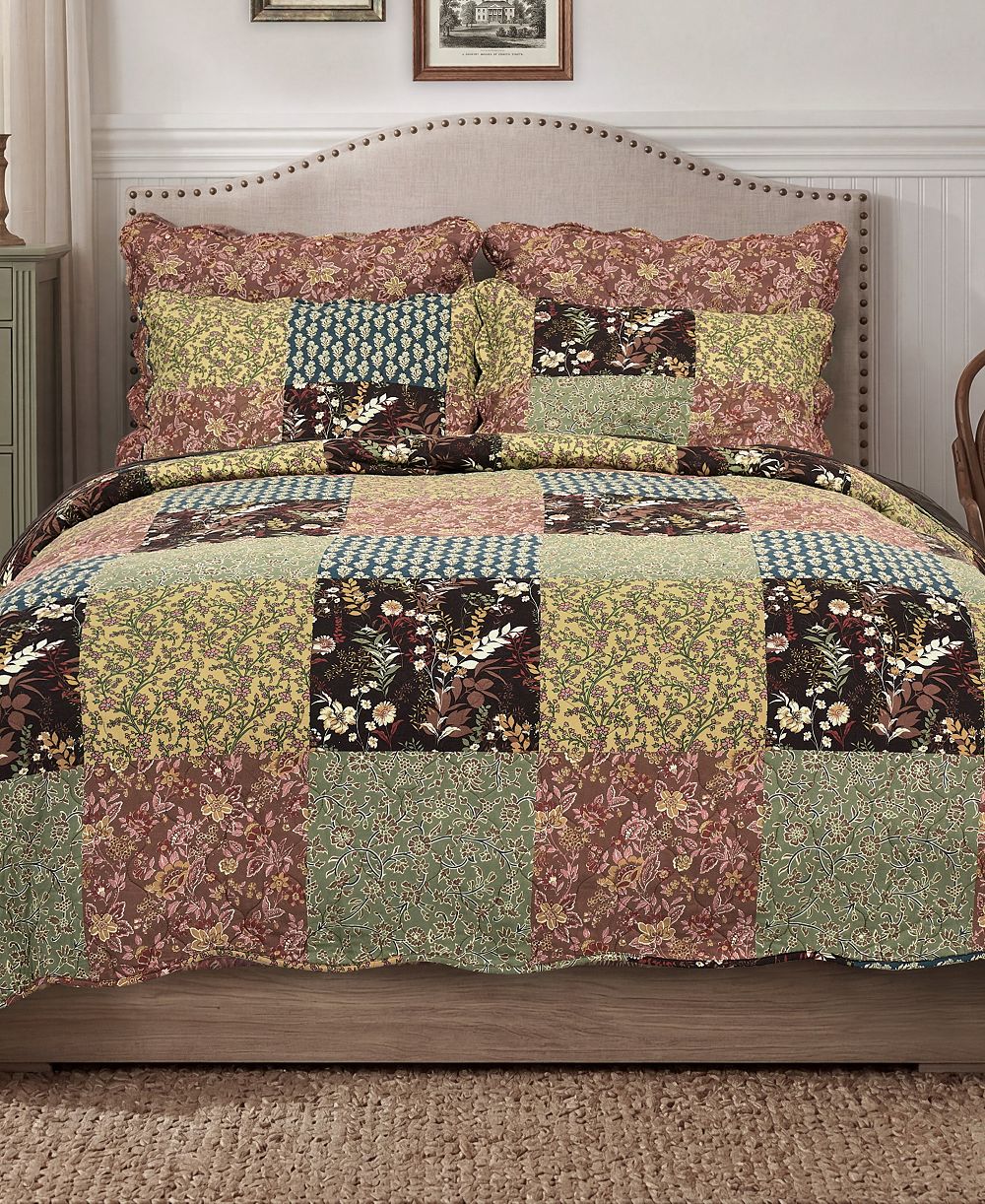 Greenland Home Fashions Hazel реверсивный комплект из 3 покрывал King