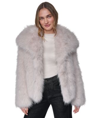 DKNY Jeans Women's Shawl-Collar Faux Fur Jacket