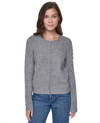 DKNY Jeans женский кардиган с круглым вырезом, украшенный стразами