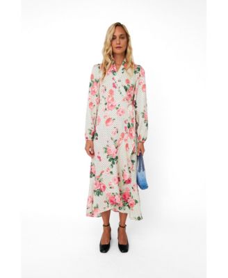CRAS Women's Lara Fit & Flare Polka Dot Midi Dress