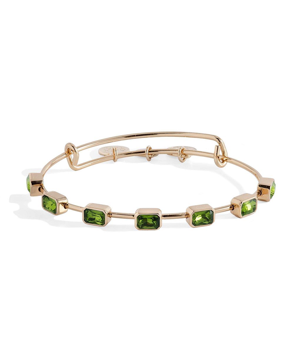 Alex and Ani браслет-браслетка с изумрудом в огранке изумруд, августский камень рождения