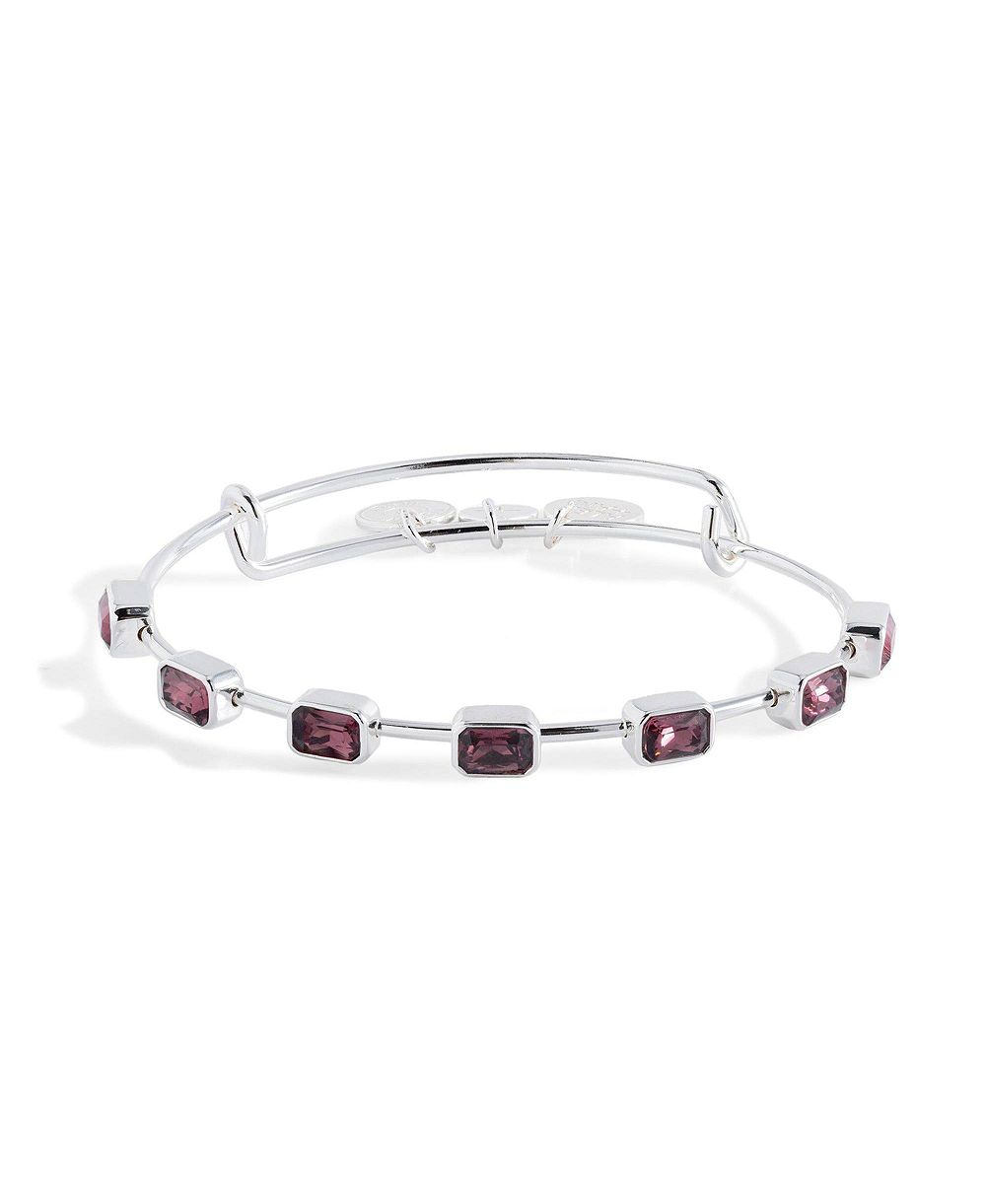 Браслет Alex and Ani с изумрудом в форме ступенчатого среза, февральский камень рождения