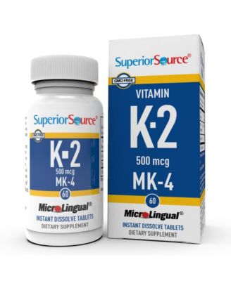 Superior Source Vitamin K2 MK-4 (Menaquinone-4), 500 mcg, Quick Dissolve MicroLingual Tablets, 60 Count