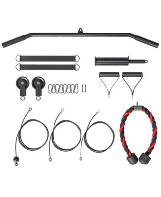 SEVORLEY Home Gym Pulley Cable System with Lat Pulldown Bar, Dual Silent Pulleys, and Loading Pin