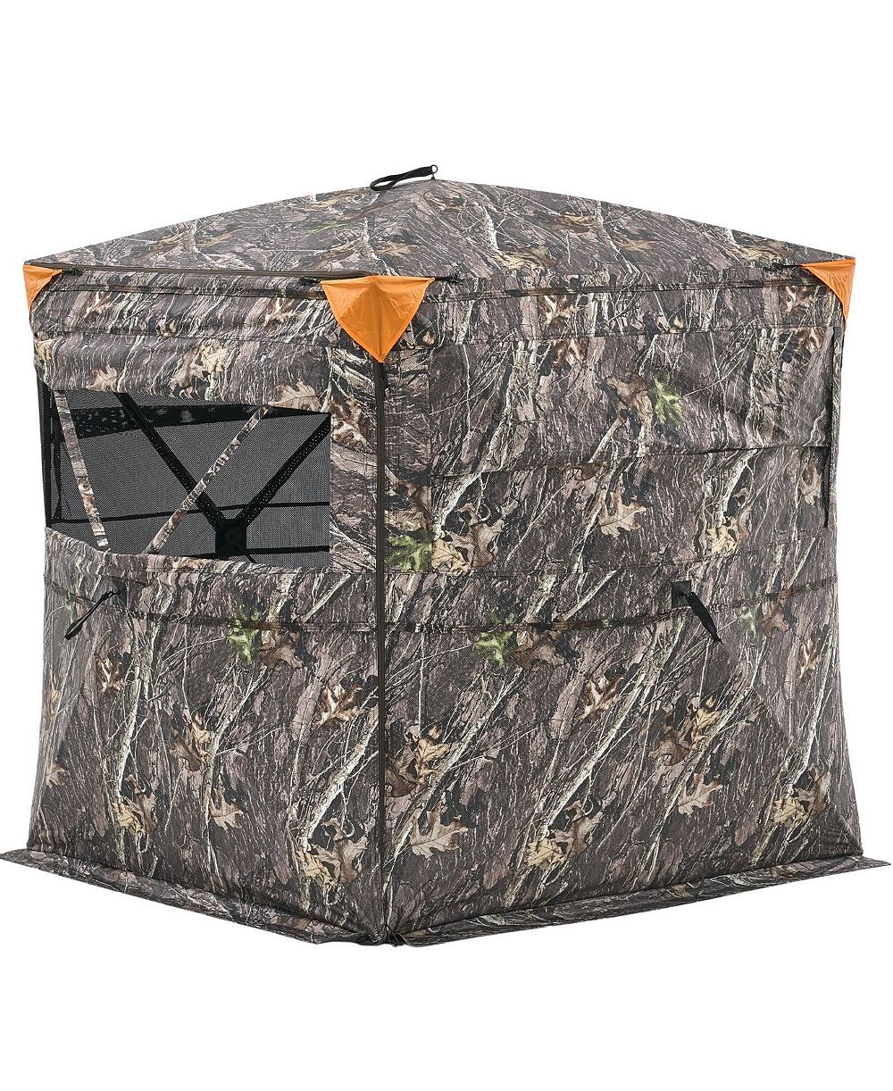 HONGGE See Through Hunting Ground Blind 58 x 58 in 360 Degree View for 2 to 3 Hunters with Silent Side Door