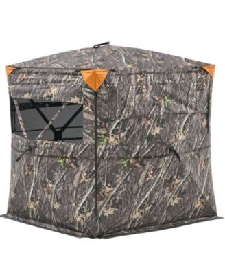 HONGGE See Through Hunting Ground Blind 58 x 58 in 360 Degree View for 2 to 3 Hunters with Silent Side Door
