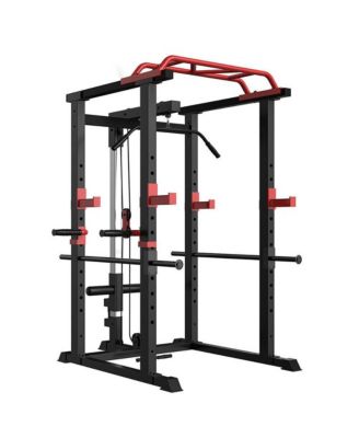 SEVORLEY Multi-Function Power Rack Home Gym with Lat Pulldown, Pull-Up Bar, Dip Bars, J-Hooks, Safety Bars, 1000-Lb Capacity