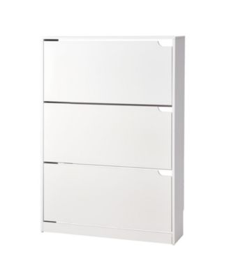 Slickblue 3 Flip Drawer Shoe Cabinet with Storage Shelf, Freestanding Shoe Organizer for Entryway Hallway