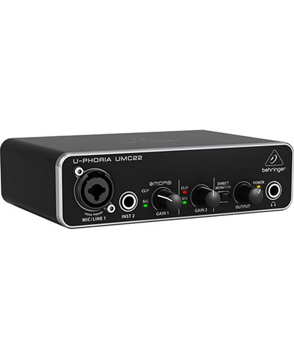 Аудиоинтерфейс Behringer U-Phoria UMC22 2x2 96 кГц с фантомным питанием, совместим с Mac OS X и Windows