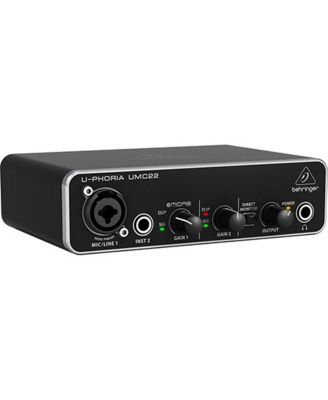 Аудиоинтерфейс Behringer U-Phoria UMC22 2x2 96 кГц с фантомным питанием, совместим с Mac OS X и Windows