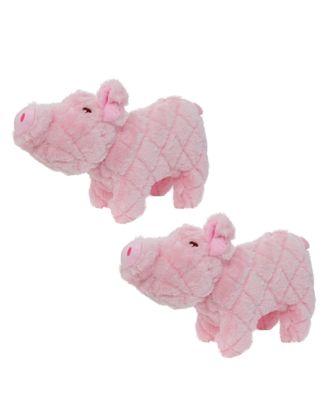 Игрушка для собак Mighty Farm Piglet 2 Pack, Durable Plush Squeaky Dog Toy
