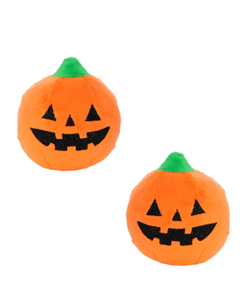 Mighty Ball Small Pumpkin 2 Pack , Durable Squeaky Dog Toy