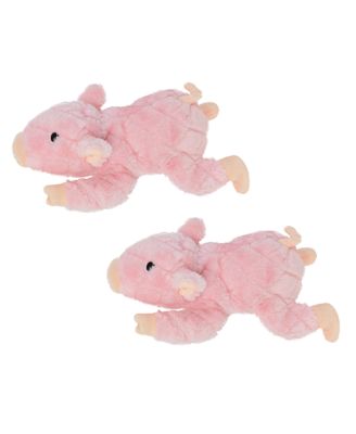 Mighty Farm Piggy 2 Pack, Durable Plush Squeaky Dog Toy