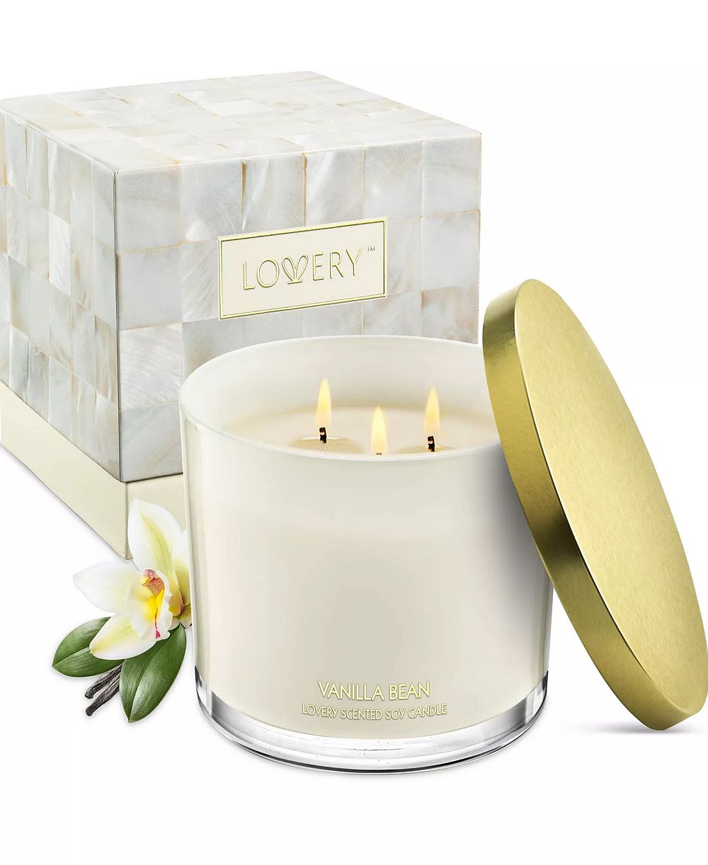 Lovery набор ароматических свечей Vanilla Bean 3 фитиля 13oz