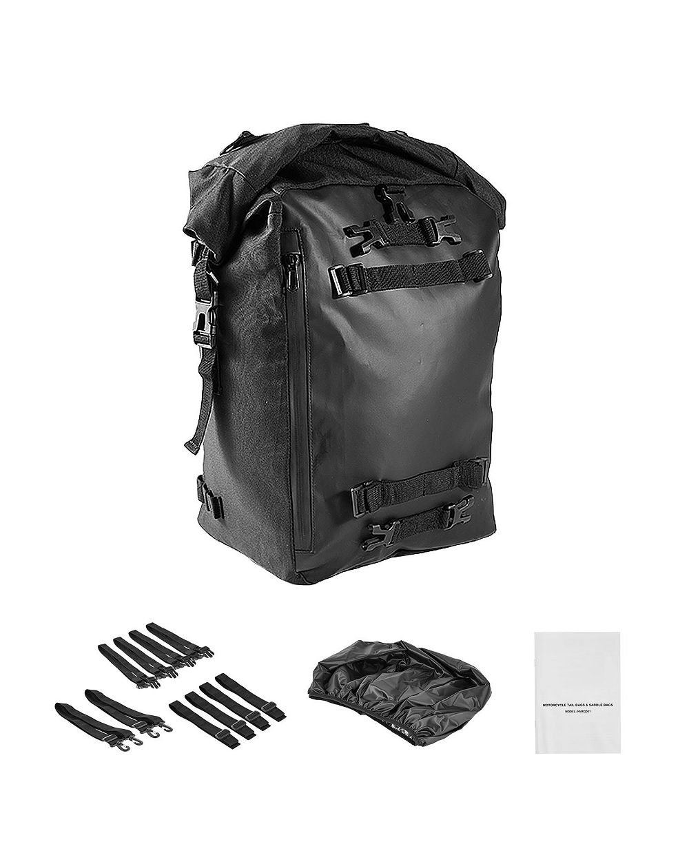 SUGIFT 30 L Motorcycle Tail Bag Waterproof Rear Seat Luggage with Rain Cover 17.7 x 11.8 x 7.9.