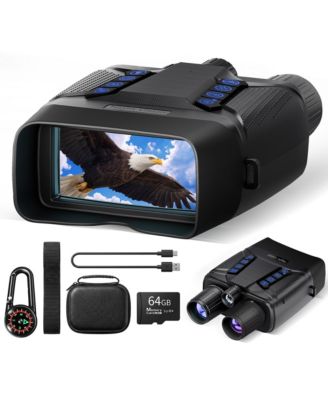 SUGIFT 4K Night Vision Goggles, 8X Digital Binoculars with 3.99 inch Screen 64GB Card 2000FT Range 40MP Photo and Video for Adults