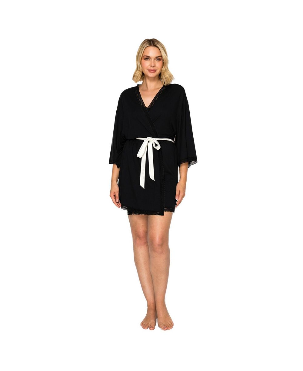 Studio Badgley Mischka Женский Wrap Short Yummy Jersey Cozy Robe