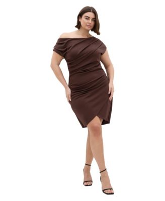 Женское мини-платье CITY CHIC Plus Size Off-the-Shoulder Wrap