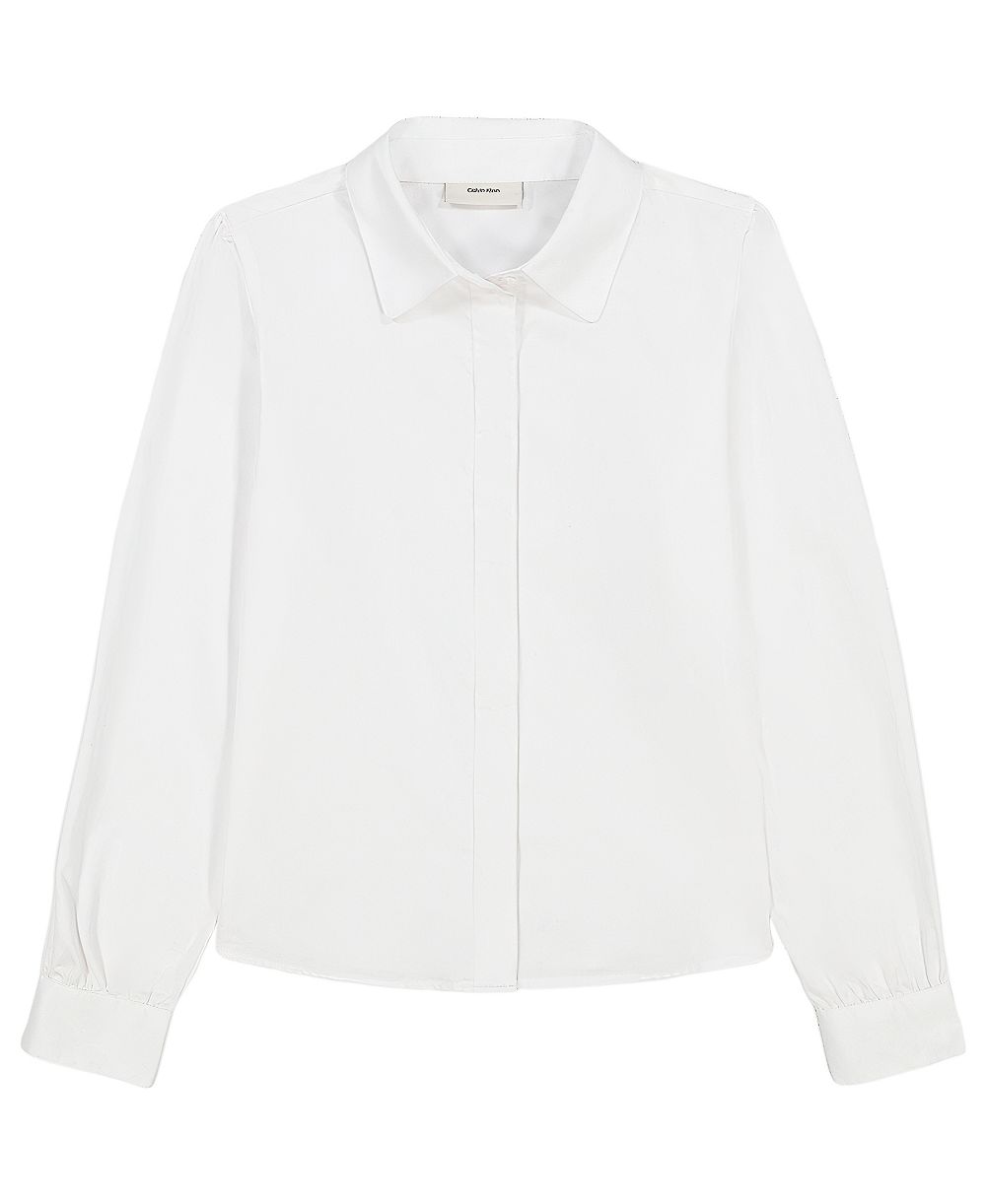 Calvin Klein Girls' 7-16 Long-Sleeve Refined Tailored Shirt
