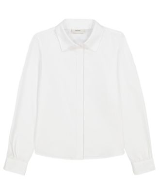 Calvin Klein Girls' 7-16 Long-Sleeve Refined Tailored Shirt