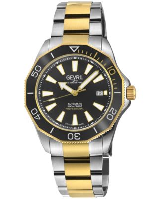 Gevril Мужские швейцарские часы Pier 90 Automatic, двухцветная нержавеющая сталь