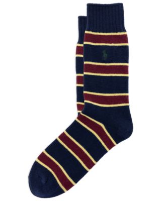 Polo Ralph Lauren Men's Wool-Blend Repp Stripe Boot Crew Socks