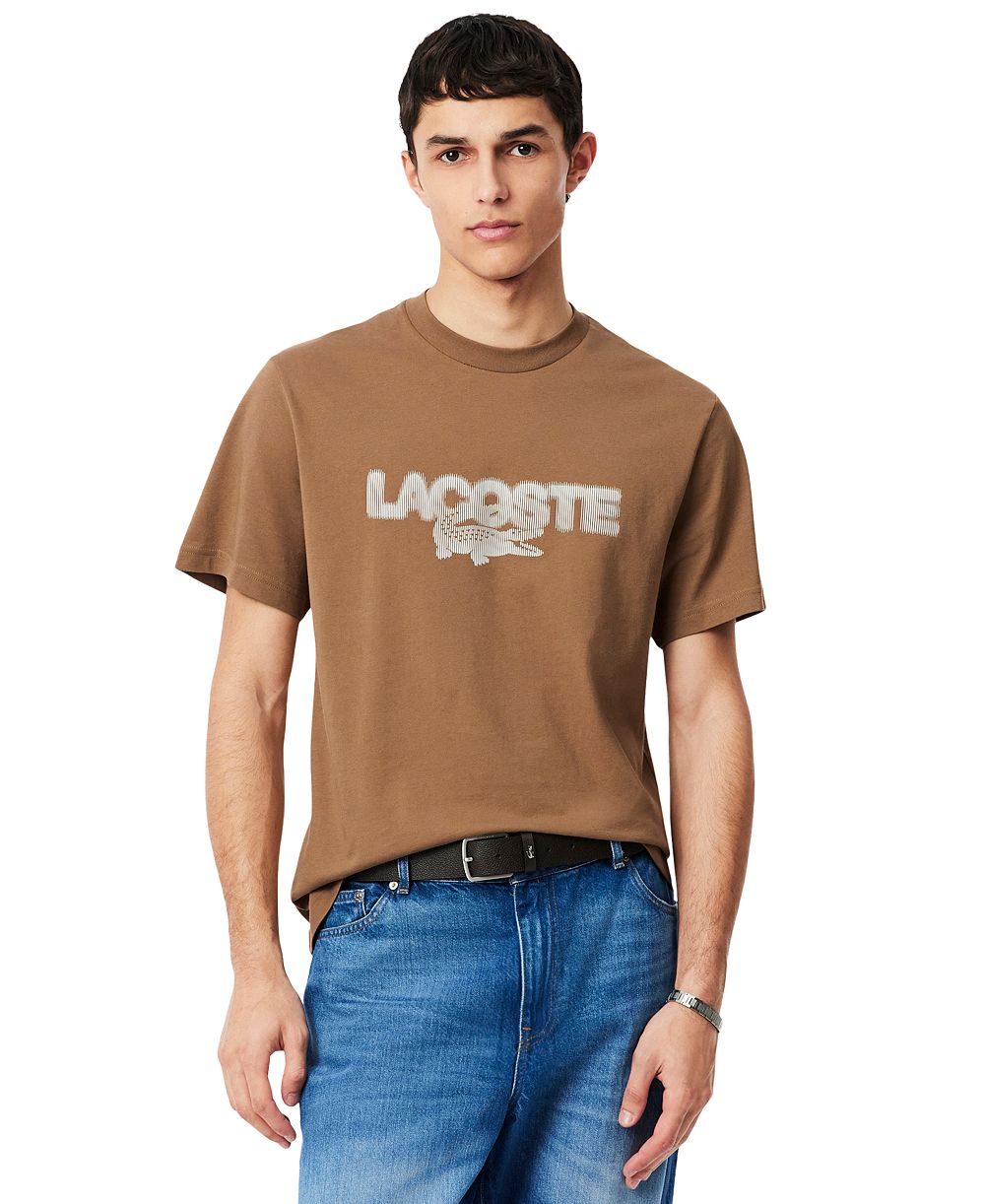 Мужская футболка Lacoste классической посадки с 3D-принтом и круглым вырезом