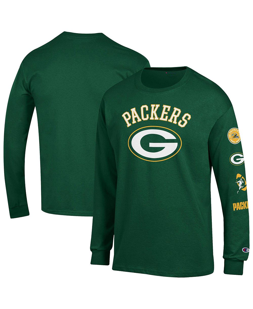 Men's Champion Green Green Bay Packers Seal Long Sleeve T-Shirt