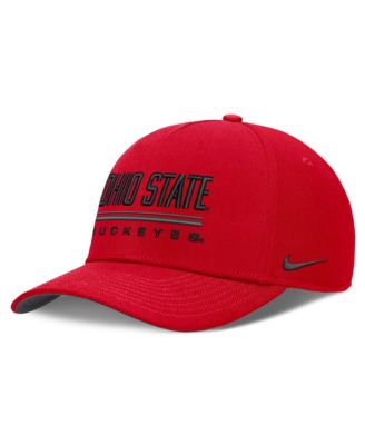 Men's Nike Scarlet Ohio State Buckeyes 2026 Sideline Dri-FIT Rise Adjustable Hat