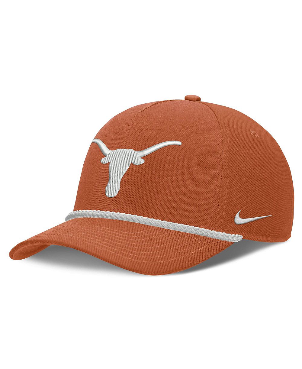 Мужская и женская кепка Nike Texas Orange Texas Longhorns Rope Rise Adjustable