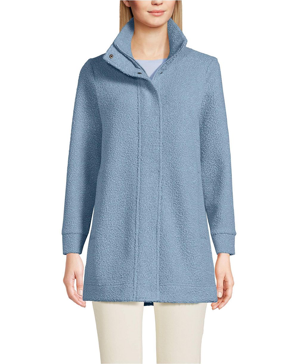 Женское длинное пальто Lands' End Tall из букле и флиса