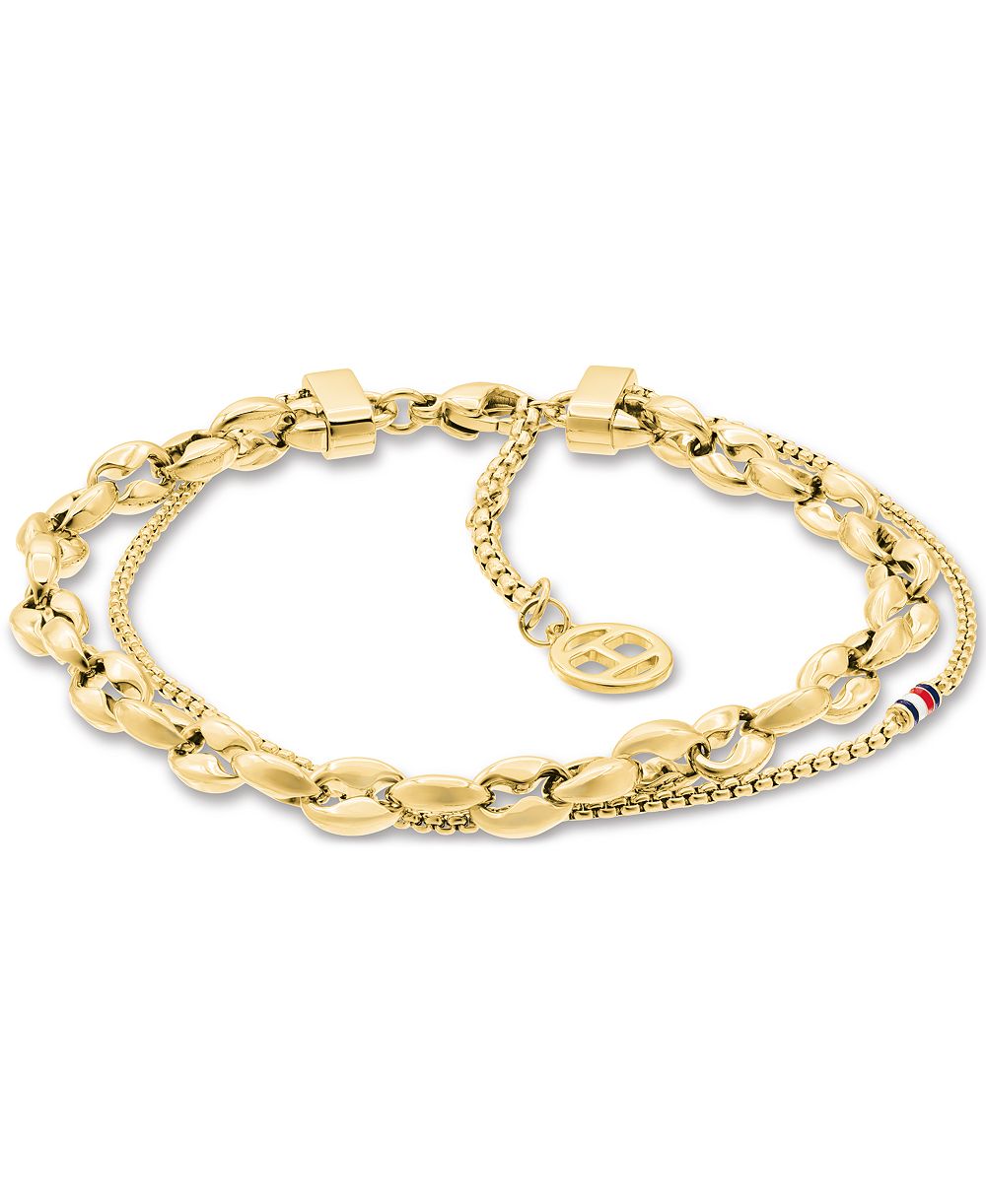 Женский браслет Tommy Hilfiger Layering Sets из стали с золотистым покрытием