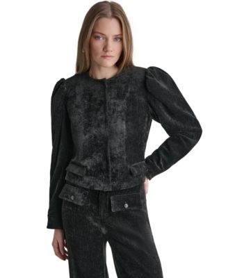 BCBG Women's Velvet Cropped Jacket