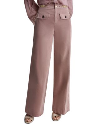 BCBG женские вельветовые брюки с высокой талией и широкими штанинами