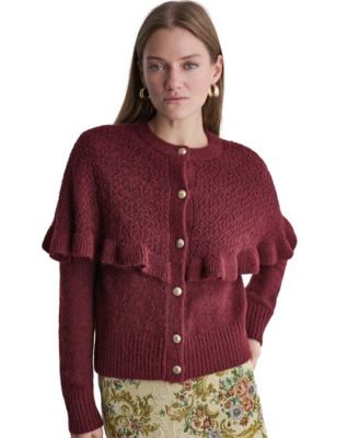 BCBG Women's Caped Pointelle Cardigan