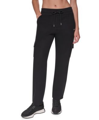 DKNY Sport женские брюки карго с завышенной талией и зауженными штанинами с металлическим логотипом