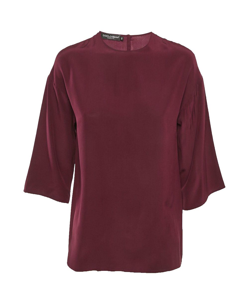 Pre-Owned Dolce & Gabbana Women's Pre-Owned Dolce and Gabbana Pre-Owned Dolce and Gabbana Burgundy Silk Blouse