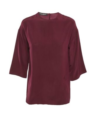 Pre-Owned Dolce & Gabbana Women's Pre-Owned Dolce and Gabbana Pre-Owned Dolce and Gabbana Burgundy Silk Blouse