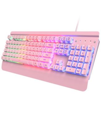 Lofree Игровая клавиатура с 104 клавишами, проводная, с LED-подсветкой и подставкой для запястья