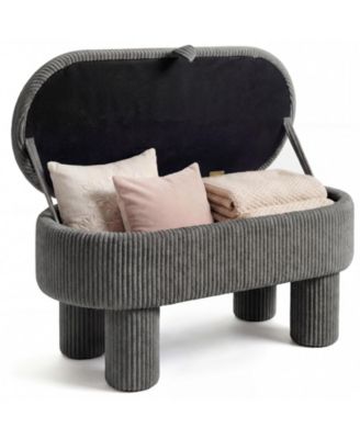 Costway 42" Storage Ottoman Bench with Hidden Storage Compartment and Legs for Living Room