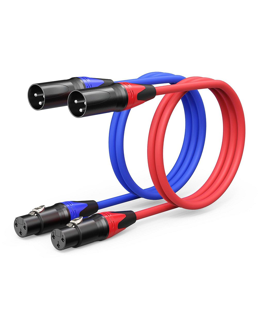 Lofree Balanced Low-Noise XLR Microphone Cable, 10 ft., 2-Pack