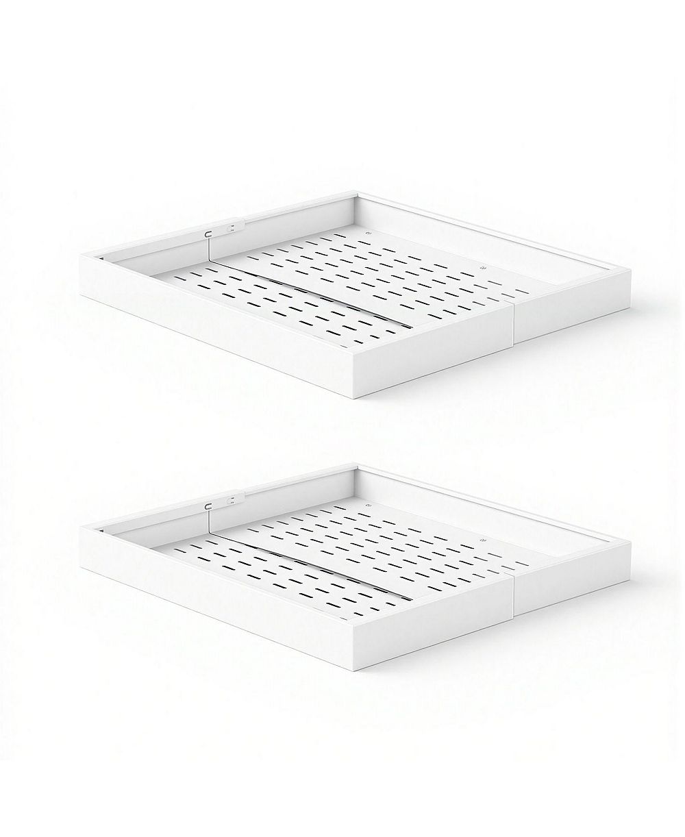 SUGIFT 2 Pack Pull Out Cabinet Organizer Expandable 12.2in-18.9in Width 20.47in Deep Sliding Drawers