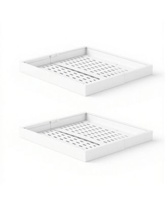 SUGIFT 2 Pack Pull Out Cabinet Organizer Expandable 12.2in-18.9in Width 20.47in Deep Sliding Drawers