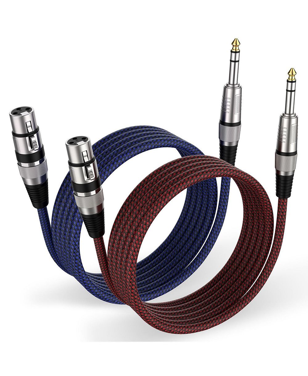 Lofree нейлоновый оплетенный кабель XLR женский к TRS сбалансированный аудиокабель, тройная защита, 1/4" TRS